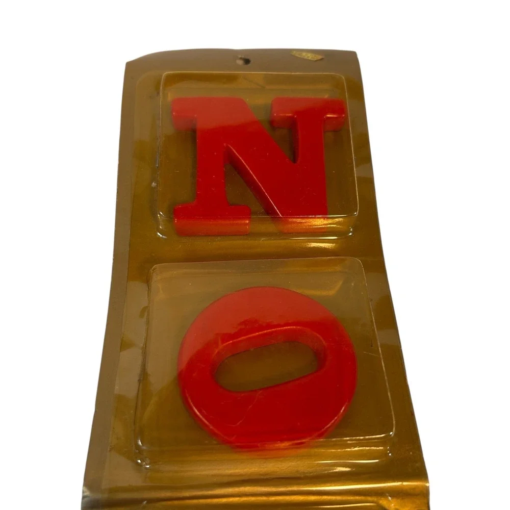 Vintage NOEL Christmas Letters Red Plastic Holiday Decoration NOS‎ Taiwan